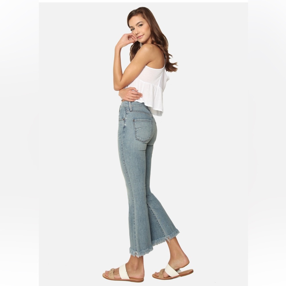 JAMES JEANS Kiki Artisan High Rise Frayed Hem Ankle Length Flare